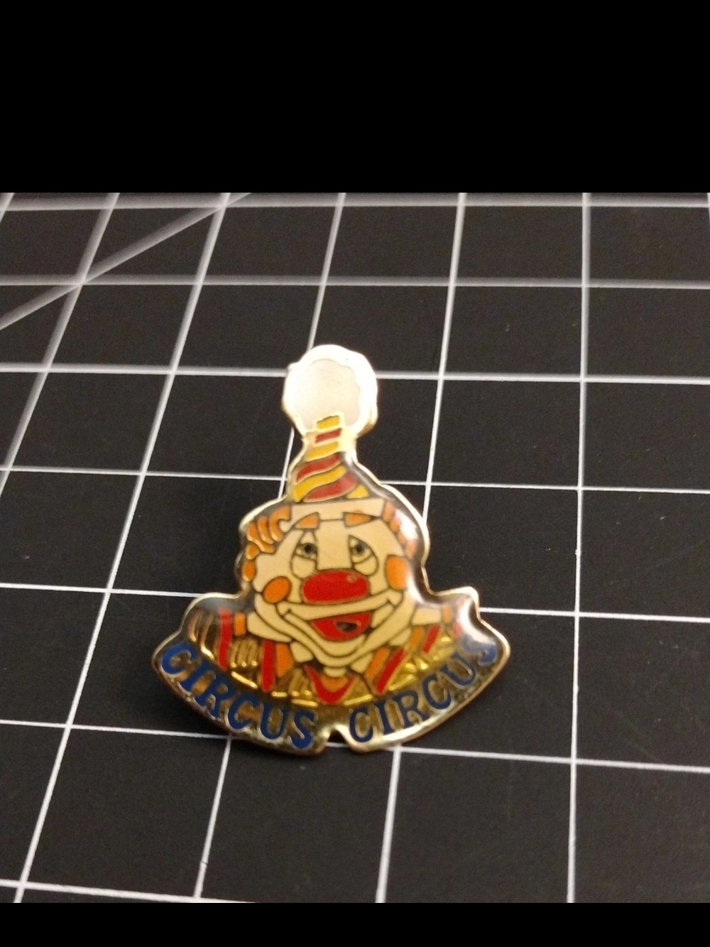 Vintage Circus Circus Las Vegas Clown Pin Enamel Casino Brooch Hat Lapel Badge